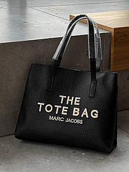 Жіноча сумка Marc Jacobs The Tote Bag Double (чорна з білим) стильна зручна містка сумка torba0259 vkross