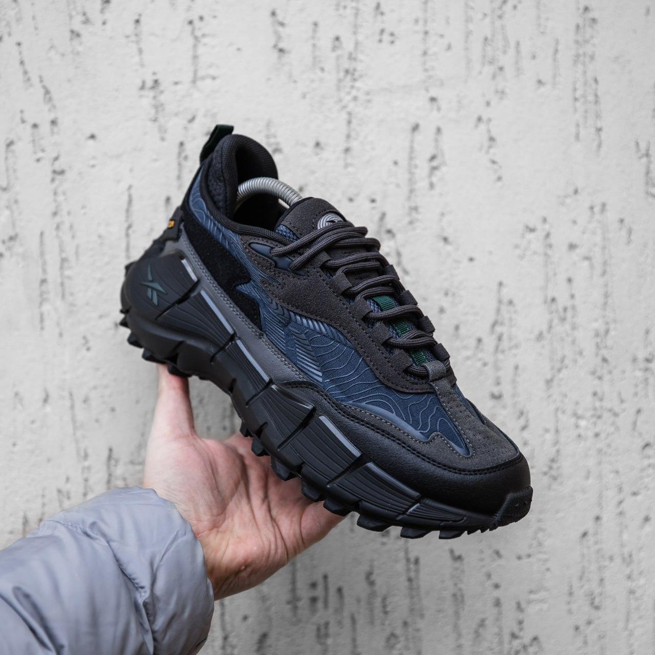 Чоловічі кросівки Reebok Zig Kinetica 2.5 Edge (чорно-сині) повсякденні кросівки 2562 Рибок vkross, фото 1