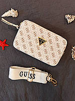 Женская сумка Guess Zippy Snapshot White Brown (белая) стильная роскошная сумочка S95 vkross
