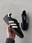 Чоловічі кросівки Adidas Samba Black (чорні) стильні повсякденні кроси AS046 Адідас топ, фото 7