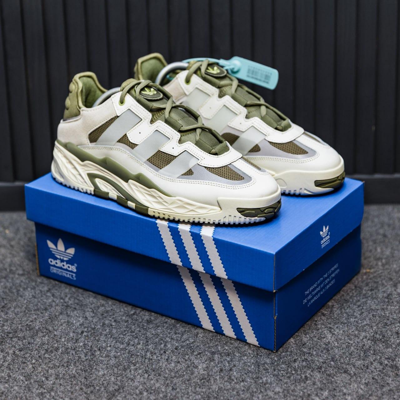 Чоловічі кросівки Adidas Niteball (сірі із зеленим) стильні повсякденні кроси 2551 Адідас топ, фото 1