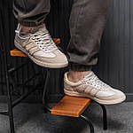 Чоловічі кросівки Adidas Samba (бежеві) стильні повсякденні кроси 2554 Адіас топ, фото 7