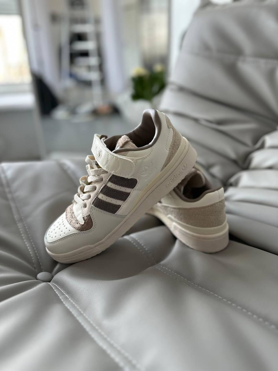 Жіночі демісезонні кросівки Adidas Forum 84 Low Cream Brown Teddy (бежеві з коричневим) art0568 Адідас vkross