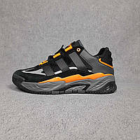 Мужские демисезонные кроссовки Adidas Niteball (черные с оранжевым) стильные повседневные кроссы 11105 Адидас