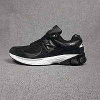 Мужские демисезонные кроссовки New Balance 2002R (черные с белым) спортивные стильные кроссы 11099 Нью Беленс