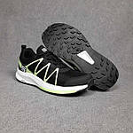 Чоловічі кросівки SALOM0N SUPO (чорні із салатовим) низькі повсякденні кроси 11103 Саломон топ, фото 7