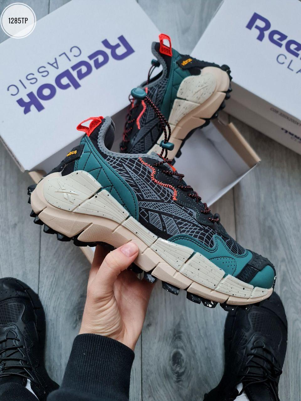 Чоловічі демі кроси Reebok Zig Kinetica II Edge gore-tex Black/Blue (чорні з блакитним) модні 1285TP Рибок топ, фото 1