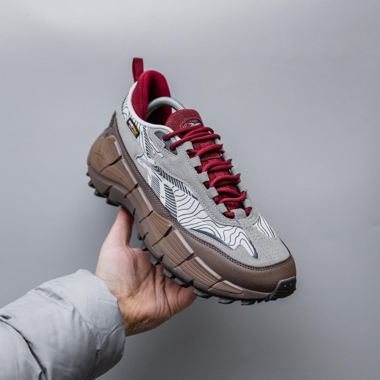 Чоловічі кросівки Reebok Zig Kinetica 2.5 Edge (сіро-бежеві) повсякденні кросівки 2589 Рибок vkross, фото 1