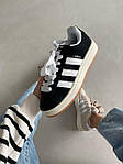 Чоловічі кросівки Adidas Campus OOS Black Premium (чорні) повсякденні кроси A00125 Адідас топ, фото 2