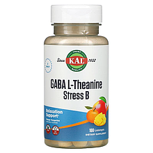 ГАМК та L-теанін KAL "GABA L-Theanine Stress B" смак манго та мандарину (100 таблеток)