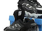 Чоловічі кросівки Adidas Niteball (чорні із сірим) стильні повсякденні кроси 14540 Адідас топ, фото 9