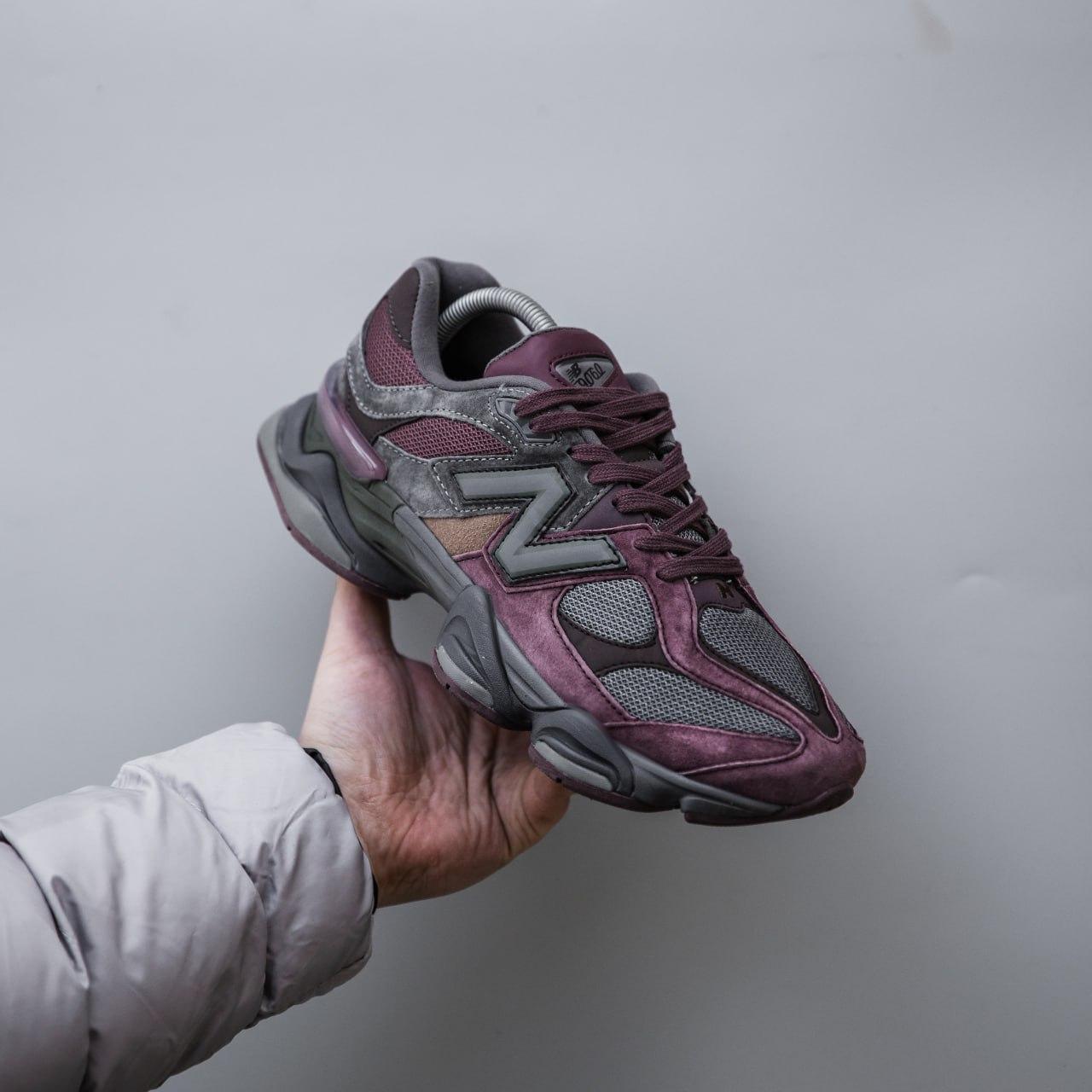 Жіночі спортивні кросівки New Balance 9060 (сірі з фіолетовим) демісезонні кроси 2566 Нью Беленс vkross