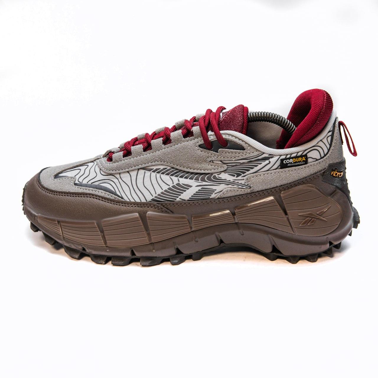 Чоловічі кросівки Reebok Zig Kinetica 2.5 Edge (сірі з коричневим) модні кросівки 2589 Рібок топ, фото 1