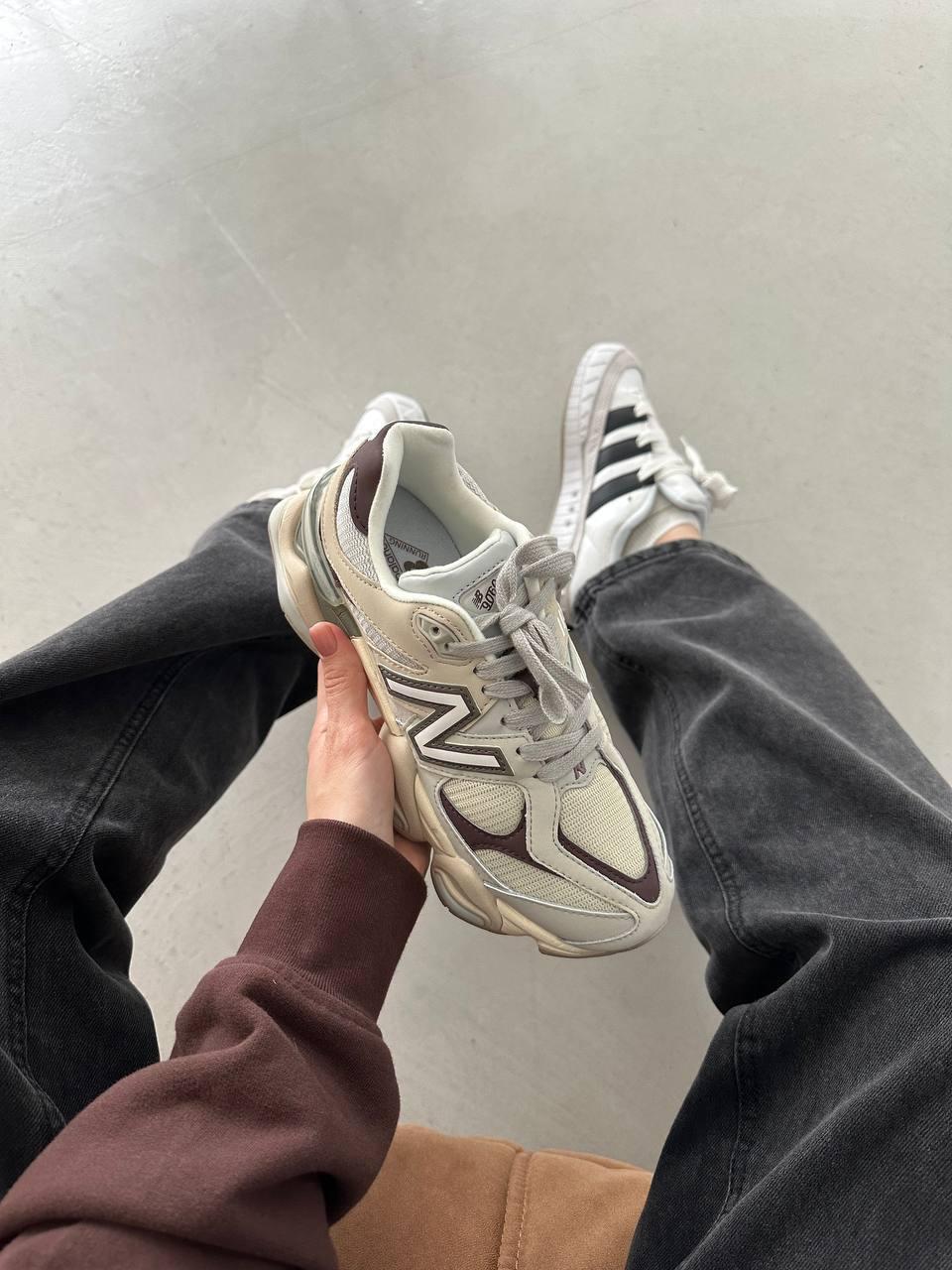 Чоловічі кросівки New Balance 9060 Panelled Lace-up Sneakers (бежеві) демісезонні стильні кроси NB0037 НБ vkross