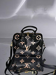 Жіноча сумка Louis Vuitton Speedy 30 Black (чорна) стильна повсякденна сумочка K6101007 vkross