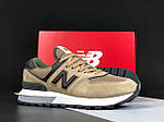 Чоловічі кросівки New Balance 574 classic (пісочні з чорним) стильні кроси 12053 Нью Беленс топ, фото 2