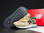 Чоловічі кросівки New Balance 574 classic (пісочні з чорним) стильні кроси 12053 Нью Беленс топ, фото 7