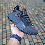 Чоловічі кросівки Reebok Zig Kinetica Edge (сірі з жовтогарячим) повсякденні кросівки 11133 Рибок топ, фото 4