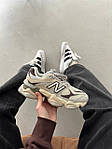 Чоловічі кросівки New Balance 9060 Panelled Lace-up Sneakers (бежеві) демісезонні стильні кроси NB0037 НБ топ, фото 2