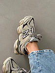 Чоловічі кросівки New Balance 9060 Panelled Lace-up Sneakers (бежеві) демісезонні стильні кроси NB0037 НБ топ, фото 7