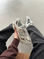 Мужские кроссовки New Balance 9060 Panelled Lace-up Sneakers (бежевые) демисезонные стильные кроссы NB0037 НБ