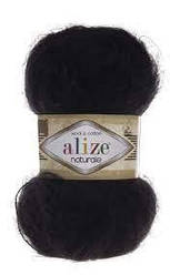 Alize Naturale (натурель) шерсть +хлопок 60 чорний
