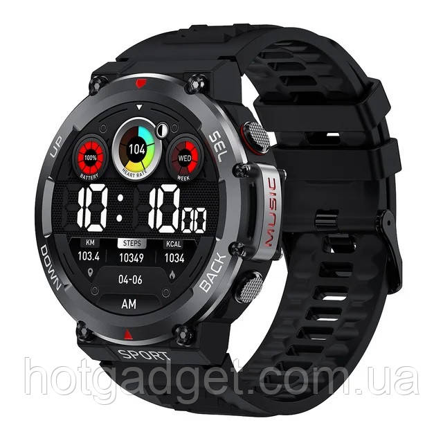 Смарт-годинник LEMFO LF33 Black (тонометр, пульсометр, кисень у крові, дзвінки, музика)