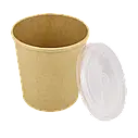 Супник крафт 490 мл. паперовий одноразовий контейнер для супу з кришкою 50 шт, фото 2