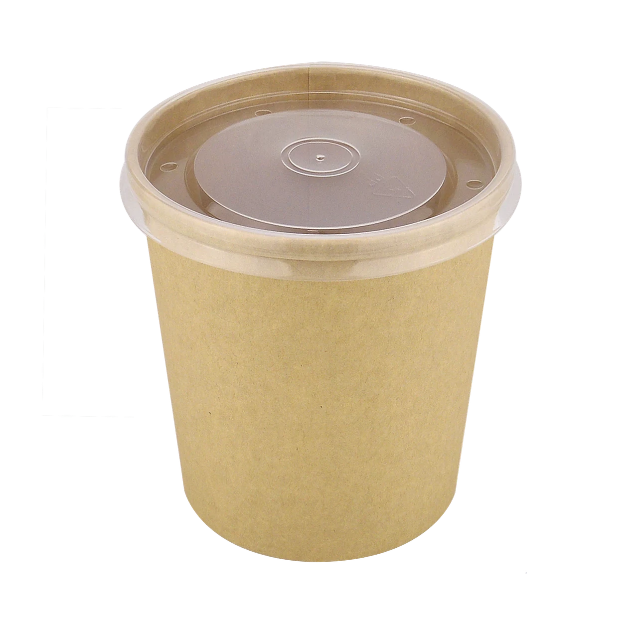 Супник крафт 490 мл. паперовий одноразовий контейнер для супу з кришкою 50 шт, фото 1