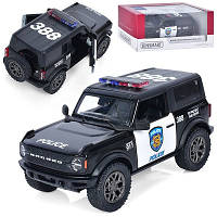 KMKT5438WP Модель джип Ford Bronco Police 2022 5'' Police металлическая, инерционная, открываются