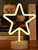 Неоновий світлодіодний нічник для інтер'єру Decoration Lamp Зірка Теплий Білий <unk> Настільний світильник, фото 5