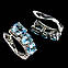 Срібні сережки з блакитним ТОПАЗОМ (натуральний) срібло 925 пр., фото 3