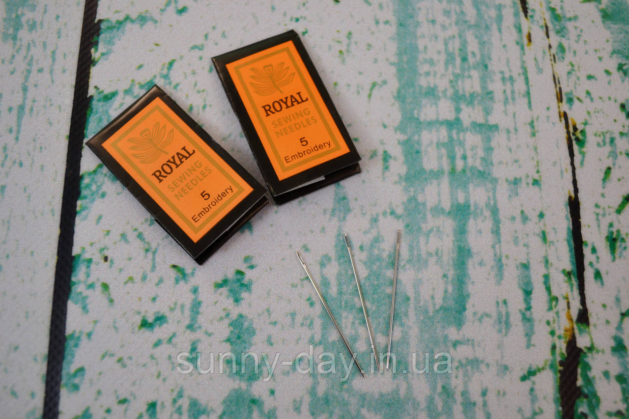 Голки для вишивки гладдю/швацькі  (гострі, вушко стандартне) Royal №5, фото 1