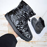 Fashion Shoes дутики чорні, хутро черевики жіночі
