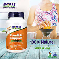 Now Foods, Candida Support, 180 растительных капсул