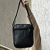 Чоловіча шкіряна сумка барсетка Puma чорна через плече Пума месенджер, фото 4