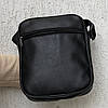 Чоловіча шкіряна сумка барсетка Puma чорна через плече Пума месенджер, фото 2
