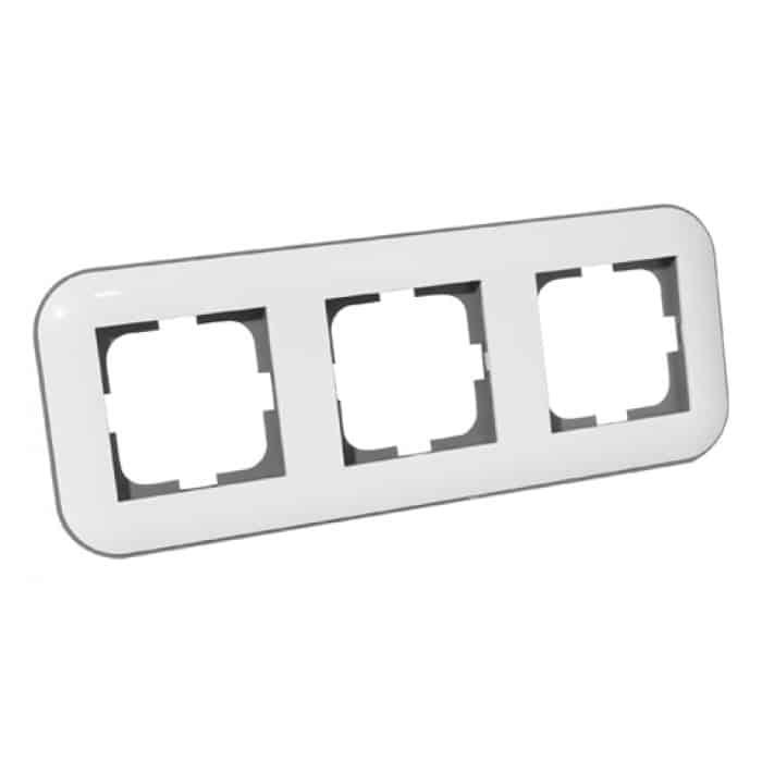 Рамка 3-на LOFT білий+сірий 404-010003-227 OVIVO, фото 1