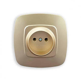 Розетка одинарна без заземлення золото ELA 112-007-0005-030 HOROZ ELECTRIC