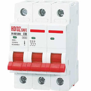 Автоматичний вимикач SAFE 10А 3P С 114-002-3010-010 HOROZ ELECTRIC