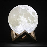 Детский сенсорный ночник Луна аккумуляторный Moon lamp 18 см на подставке