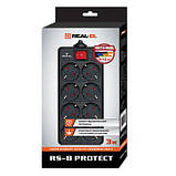 Мережевий фільтр живлення REAL-EL REAL-EL RS-8 PROTECT, 3m, black (EL122300022), фото 2