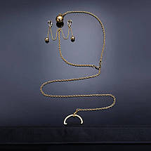 Розпірка для рук і ніг з ланцюжком для клітора та вагінальною кулькою, фото 4