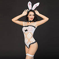 Еротичний костюм зайчика "Малятко Черрі" One Size White, фото 4