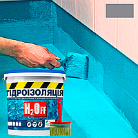 Гидроизоляционная универсальная акриловая мастика H2Off 6 кг для наружных и внутренних работ (Серая)