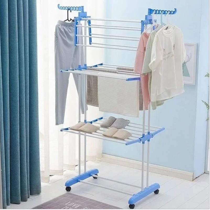 Багатоярусна сушарка для білизни, речей, одягу Garment rack with wheels складна TOS