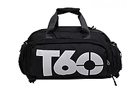 Спортивна сумка для спортивних речей чорного кольору T60 Сумка-рюкзак спортивна на 35 л