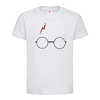 Белая детская футболка Гарри Поттер очки (12-3-14-білий)