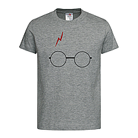 Серая детская футболка Гарри Поттер очки (12-3-14-сірий)