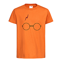 Оранжевая детская футболка Гарри Поттер очки (12-3-14-помаранчевий)